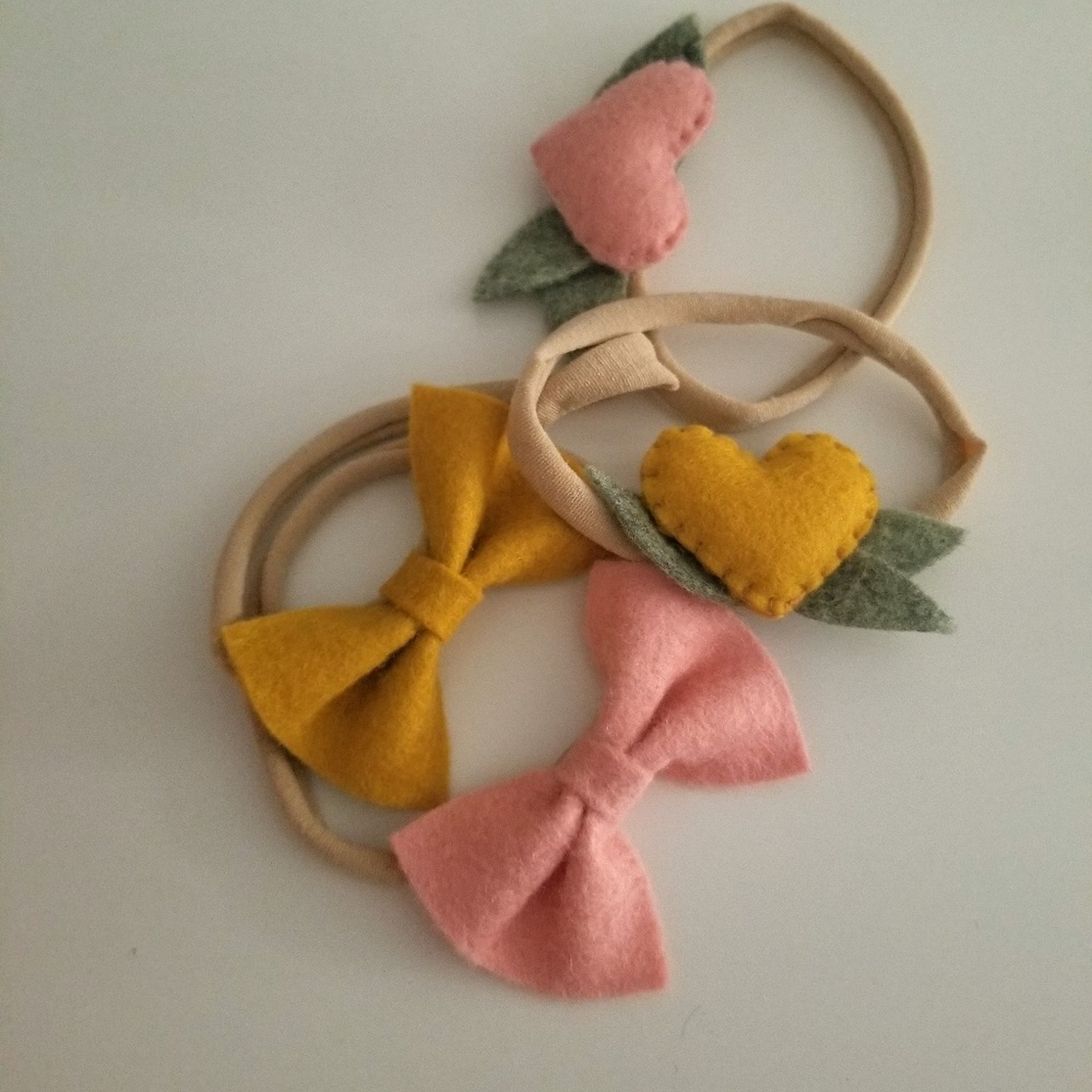 Heart Headband, Baby Headband, Heart with Leaves